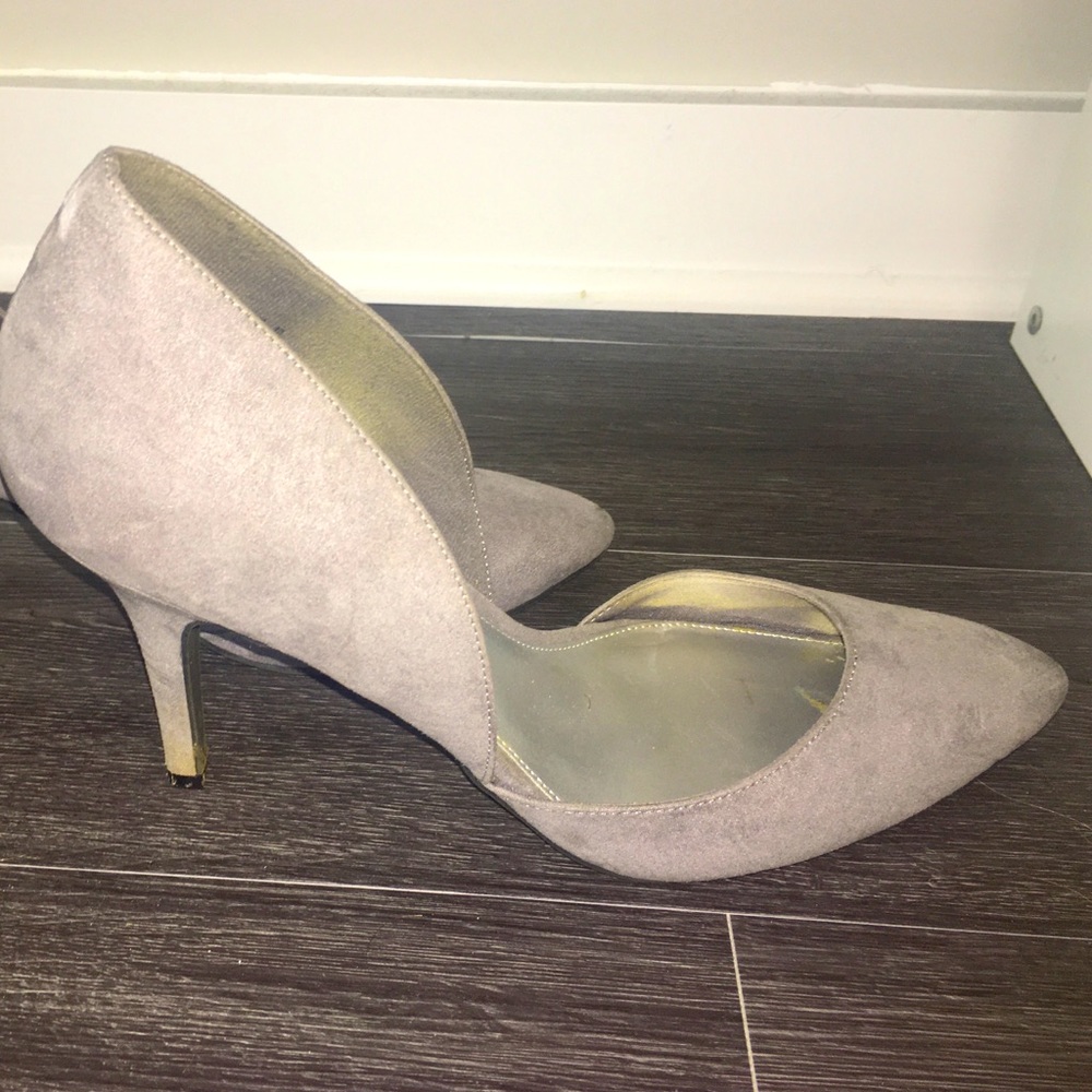 Gray Suede Christian Siriano Heels